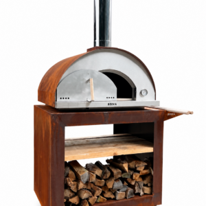 BEEK Corten 90 Pizza Oven inclusief onderstel en 3 delige pizza tools set (zonder planken!, wel strips gemonteerd om de planken op te leggen)